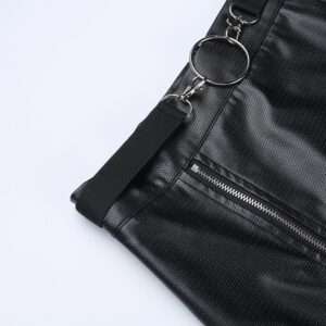 Vegan Leather Knee Length Split Skirt Details