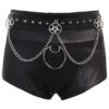 Vegan Leather Shorts with Pentagram Chains