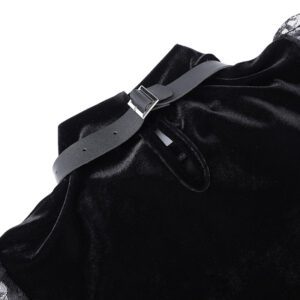 Velvet Mini Dress with Pentagram Chain Garter Details 3