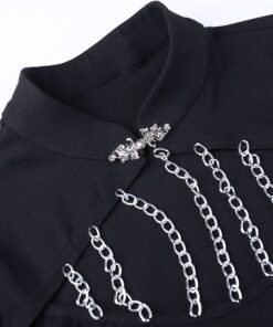 Cheongsam Split Dress with Chest Chains Details