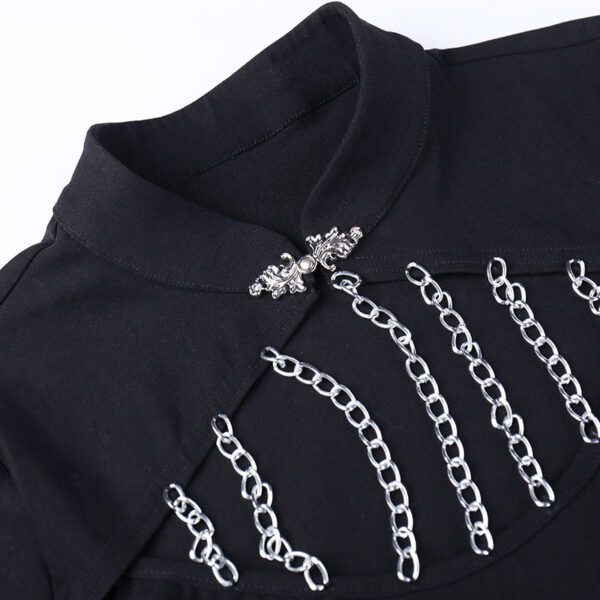 Cheongsam Split Dress with Chest Chains Details