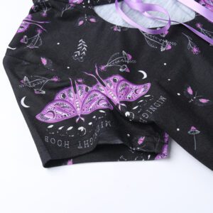 Purple Moths Black Mini Dress Details 2