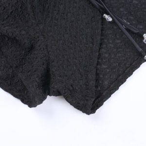 Two Piece Crop Top Shoulder with Mid Calf Split Dress Details 3