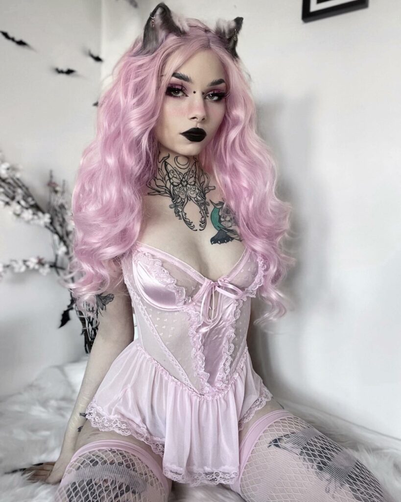 Pastel goth lingerie outfit idea by damagedkitten.exe