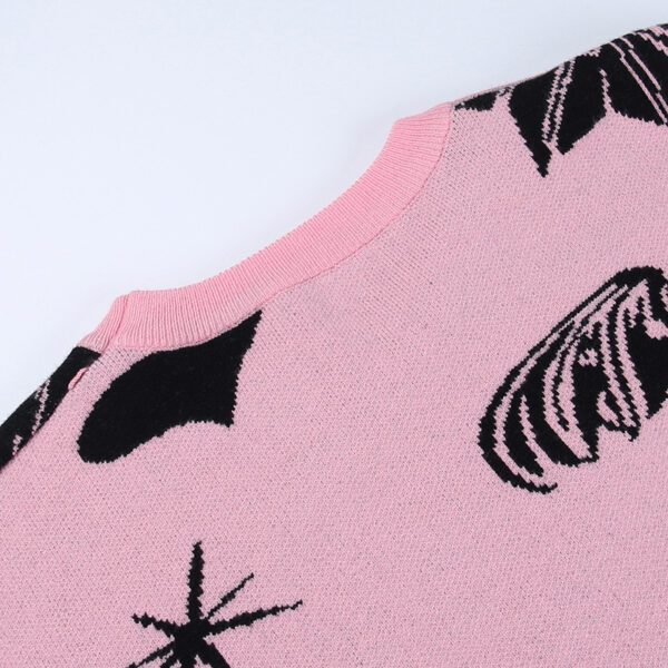 Pastel Bats Print Sweater Details 6