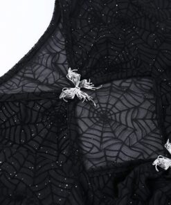 Spider Web Lace Cut Out Mini Dress Details 2