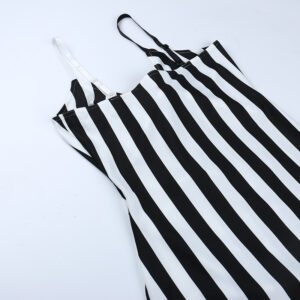 Black & White Striped Lace Up Mini Dress Details 5