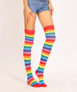 Rainbow Thigh High Socks 02