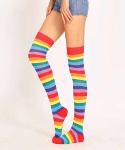 Rainbow Thigh High Socks