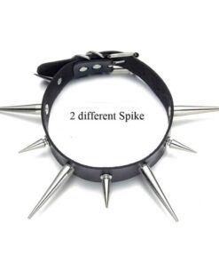Long Spiked Choker - Black Long Small Spikes