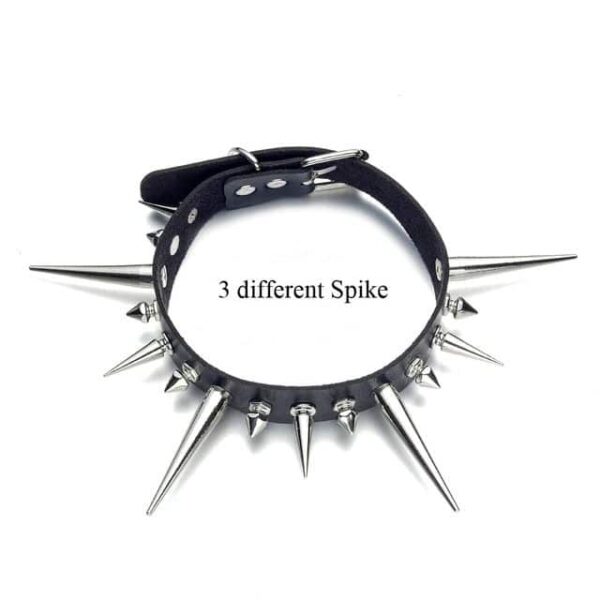Long Spiked Choker - Black More Spikes