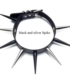 Long Spiked Choker - Black Split