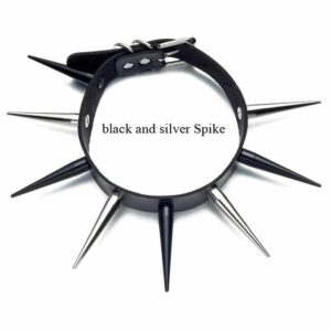 Long Spiked Choker - Black Split