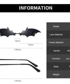 Bat Shaped Sunglasses Details
