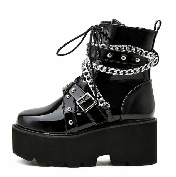 Platform Boots with Chains Side