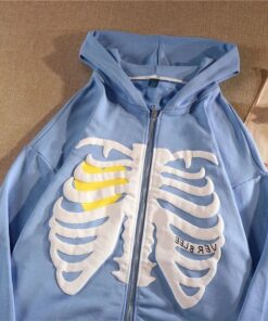 Skeleton Heart Hoodie - Blue