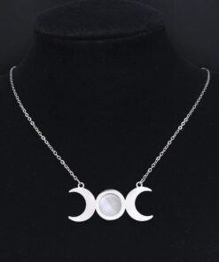 Triple Moon Necklace White pearl